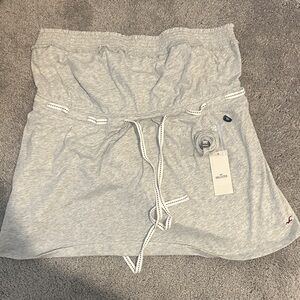 Hollister Light Gray Strapless Tunic Top